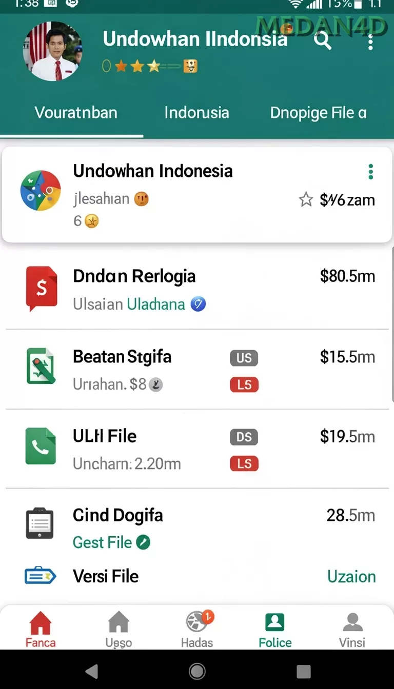 Cuplikan layar PP123 — menu navigasi